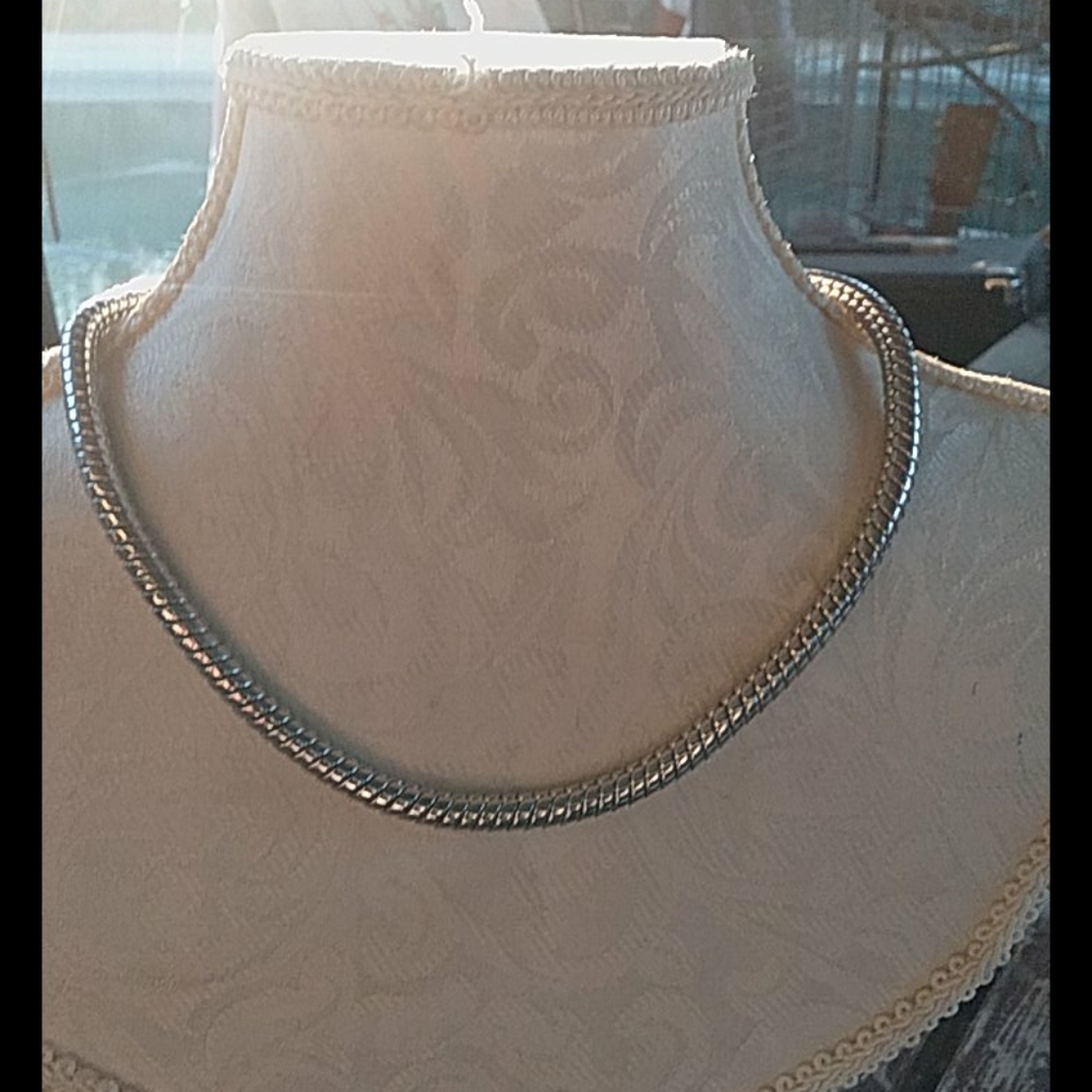 NWT 12" silvertone thick snake chain necklace